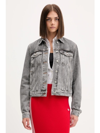 τζιν μπουφάν tommy jeans χρώμα γκρι, dw0dw21555 100%