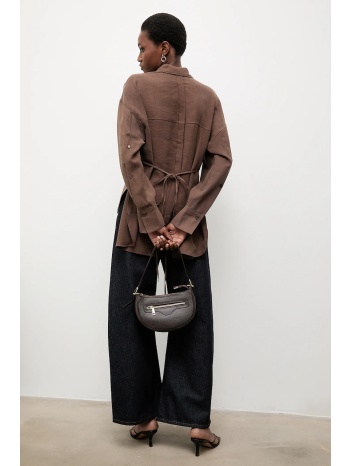 πουκάμισο answear.lab χρώμα καφέ 92% lyocell, 8%