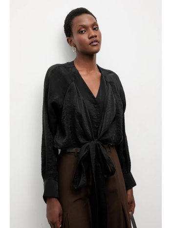 πουκάμισο answear.lab χρώμα μαύρο 60% ρεγιόν, 40%