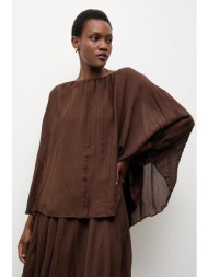 μπλουζάκι answear.lab χρώμα: καφέ 100% ρεγιόν