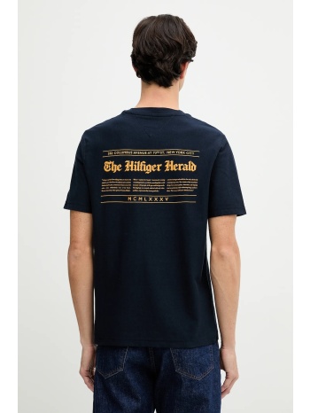 βαμβακερό μπλουζάκι tommy hilfiger ανδρικό, χρώμα ναυτικό