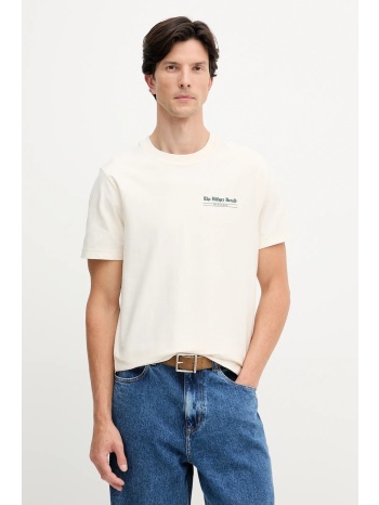 βαμβακερό μπλουζάκι tommy hilfiger ανδρικό, χρώμα μπεζ