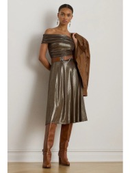 φόρεμα lauren ralph lauren χρώμα: χρυσαφί, 253982168 89% πολυεστέρας, 11% ελαστάν