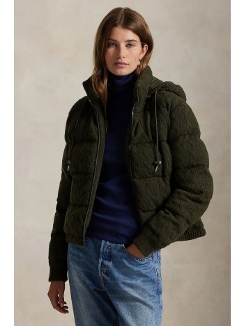 μάλλινο μπουφάν polo ralph lauren χρώμα πράσινο, 211a92614