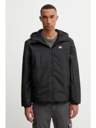 μπουφάν tommy jeans χρώμα: μαύρο, dm0dm22065 100% πολυεστέρας