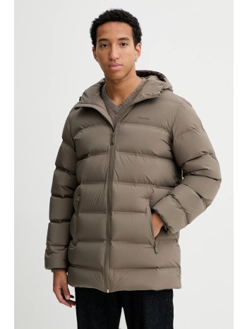 μπουφάν με επένδυση από πούπουλα calvin klein χρώμα καφέ