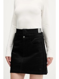 τζιν φούστα adidas originals fb utility χρώμα: μαύρο, jx7593 100% βαμβάκι