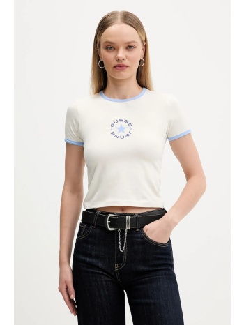 μπλουζάκι guess jeans χρώμα μπεζ, w5bi17 j1314 95%