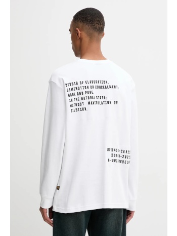 βαμβακερή μπλούζα με μακριά μανίκια g-star χρώμα άσπρο