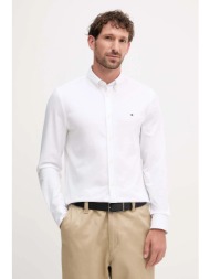 πουκάμισο tommy hilfiger χρώμα: άσπρο, mw0mw41059 70% βαμβάκι, 30% πολυεστέρας