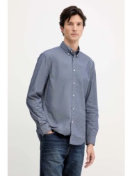 βαμβακερό πουκάμισο tommy hilfiger ανδρικό, χρώμα: μπλε, mw0mw40455 100% βαμβάκι