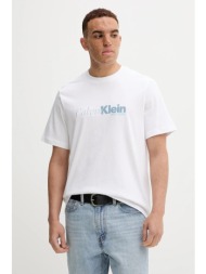 βαμβακερό μπλουζάκι calvin klein ανδρικό, χρώμα: άσπρο, lv04rd822g 100% βαμβάκι