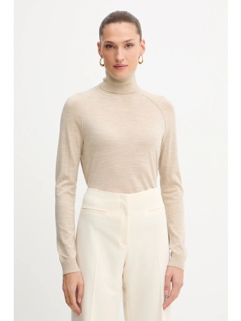 μάλλινο πουλόβερ boss χρώμα μπεζ, 50548298 100% παρθένο