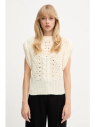 γιλέκο με προσθήκη μαλλιού boss orange χρώμα: μπεζ, 50549310 40% μαλλί, 36% πολυαμίδιο, 24% αιγοκάμη