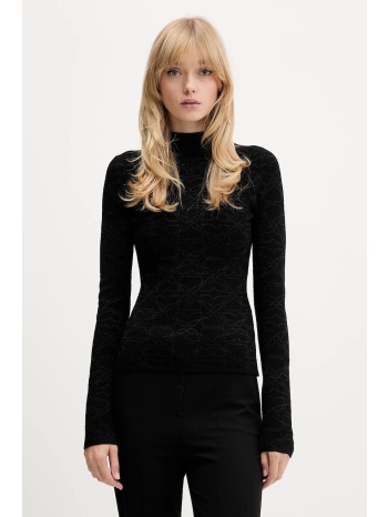 πουλόβερ hugo χρώμα μαύρο, 50548283 59% βισκόζη, 23%