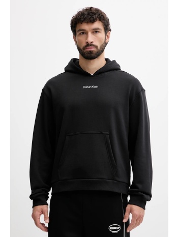 μπλούζα calvin klein performance χρώμα μαύρο, με κουκούλα
