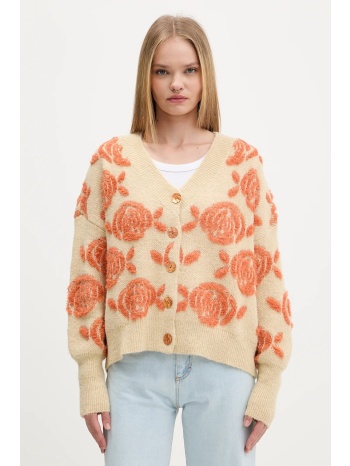 ζακέτα από μίγμα μαλλιού desigual carter χρώμα μπεζ