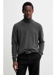 πουλόβερ κασμίρ bally ανδρικό, χρώμα: γκρι, mkn08o 100% κασμίρι