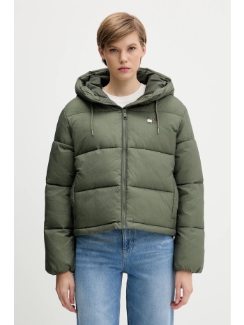 μπουφάν tommy jeans χρώμα πράσινο, dw0dw21625 κύριο υλικό