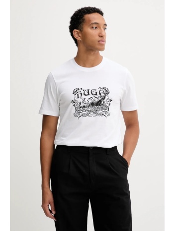 βαμβακερό μπλουζάκι hugo ανδρικό, χρώμα άσπρο, 50548565