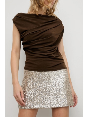 φούστα answear.lab χρώμα χρυσαφί κύριο υλικό 95%