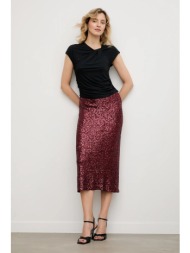 φούστα answear.lab χρώμα: μπορντό 95% πολυεστέρας, 5% ελαστάν