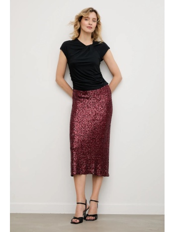 φούστα answear.lab χρώμα μπορντό 95% πολυεστέρας, 5%
