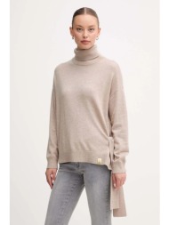 πουλόβερ με προσθήκη μαλλιού gaudi χρώμα: μπεζ, 521fd53002 35% πολυαμίδιο, 31% βισκόζη, 30% μαλλί, 4