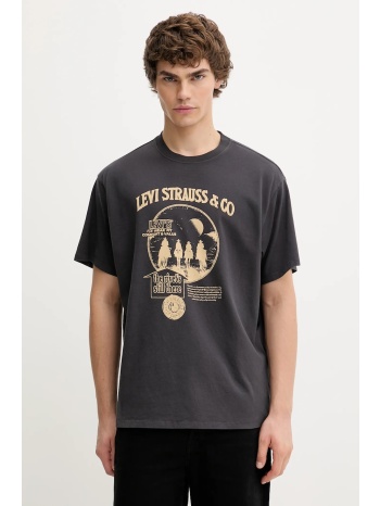βαμβακερό μπλουζάκι levi`s ανδρικό, χρώμα γκρι, 87373 100%