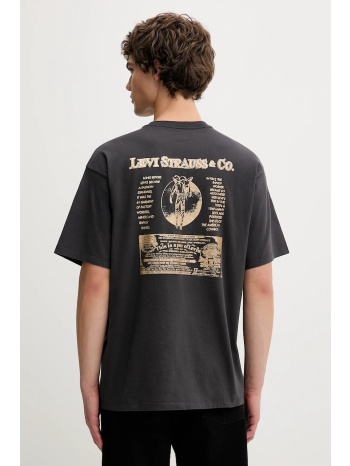 βαμβακερό μπλουζάκι levi`s ανδρικό, χρώμα γκρι, 87373 100%