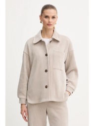 μπουφάν με κορδόνι marella emme by marella χρώμα: μπεζ, 2525916032200 κύριο υλικό: 98% πολυεστέρας, 