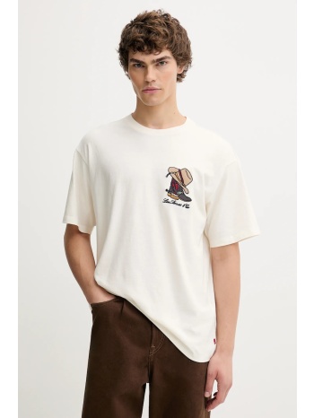 βαμβακερό μπλουζάκι levi`s ανδρικό, χρώμα μπεζ, 87373 100%