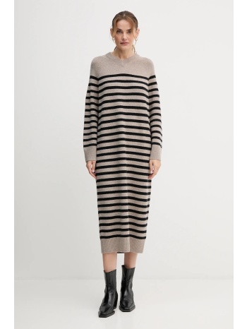 μάλλινο φόρεμα tommy hilfiger χρώμα μπεζ, ww0ww46761 κύριο