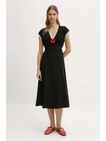 φόρεμα από βισκόζη the sleeper χρώμα μαύρο, pmddr03p002l