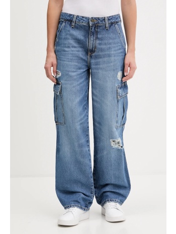 τζιν παντελόνι guess jeans χρώμα μπλε, w5ya1r d5r25 100%