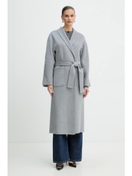 μάλλινο παλτό luisa spagnoli χρώμα: γκρι, 542325 100% μαλλί