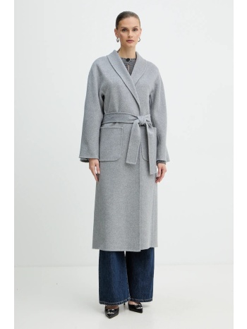 μάλλινο παλτό luisa spagnoli χρώμα γκρι, 542325 100% μαλλί
