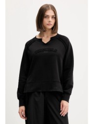 βαμβακερή μπλούζα guess originals γυναικεία, χρώμα: μαύρο, w5bq27 kcpr1 100% βαμβάκι