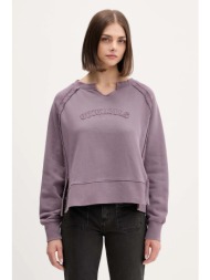 βαμβακερή μπλούζα guess originals γυναικεία, χρώμα: μοβ, w5bq27 kcpr1 100% βαμβάκι