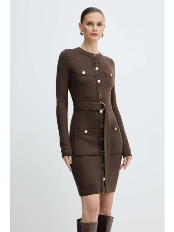 φόρεμα με κασμίρ marciano guess afrah χρώμα καφέ, 5bgk43