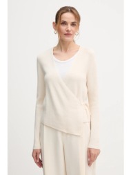 πλεκτή ζακέτα oui χρώμα: μπεζ, 86069 52% βισκόζη, 30% πολυεστέρας, 18% πολυαμίδιο