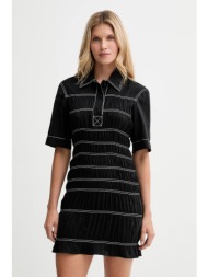 φόρεμα nanushka χρώμα: μαύρο, nw25pfdr09999 υλικό 1: 74% βισκόζη, 26% πολυεστέρας
υλικό 2: 100% πολυ