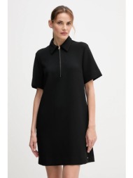 φόρεμα tommy hilfiger χρώμα: μαύρο, ww0ww47333 68% πολυεστέρας, 28% βισκόζη, 4% ελαστάν