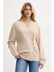 ζακέτα με προσθήκη μαλλιού isabelle blanche χρώμα: μπεζ, is25fw-m152-f007 64% μαλλί, 22% πολυαμίδιο,