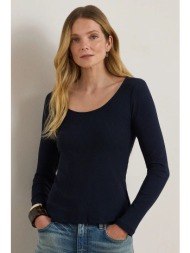 μακρυμάνικο lauren ralph lauren χρώμα: ναυτικό μπλε, 200980145 58% βαμβάκι, 38% modal, 4% ελαστάν