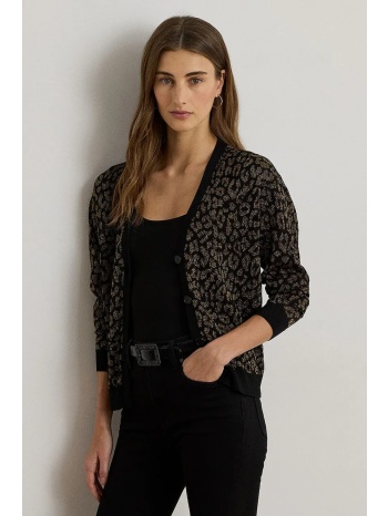 πλεκτή ζακέτα lauren ralph lauren χρώμα μαύρο, 200979661