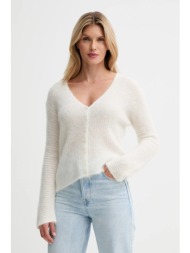 ζακέτα με προσθήκη μαλλιού calvin klein χρώμα: μπεζ, lv044d344g υλικό 1: 34% πολυαμίδιο, 33% μαλλί, 