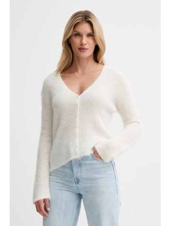 ζακέτα με προσθήκη μαλλιού calvin klein χρώμα μπεζ