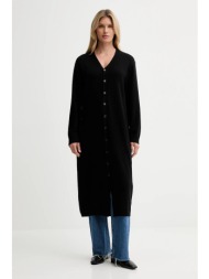 ζακέτα με προσθήκη μαλλιού isabelle blanche χρώμα: μαύρο, is25fw-m184-f008 50% πολυαμίδιο, 50% μαλλί