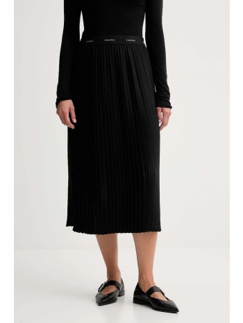 φούστα calvin klein χρώμα μαύρο, lv044d632g 100%